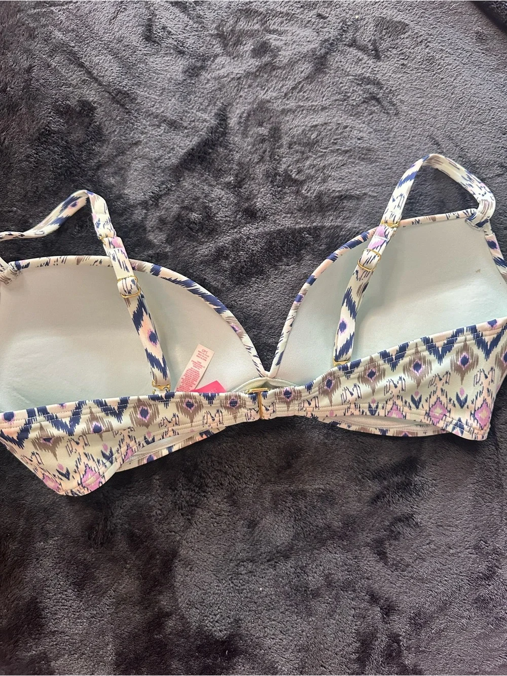 Victoria’s Secret Ikat Print Underwire Bikini Top 34D Adjustable Swim Top